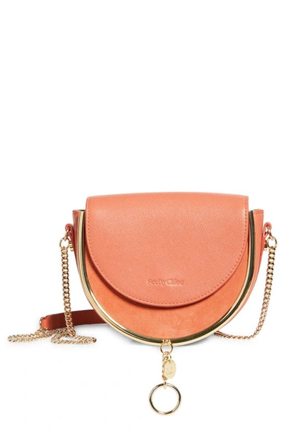 See By Chloé See By Chloe Mara Small Leather Evening Bag In Tan Apricot/gold