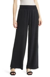 Bella Dahl Smock Waist Wide Leg Pants In Vintage Black