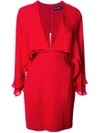 HANEY HANEY V-NECK CAPE DRESS - RED,ADRIANA11889894