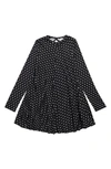 Nordstrom Print Knit A-line Dress In Black- Ivory Hearts