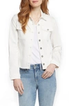 Nydj Fray Hem Denim Jacket In Optic White
