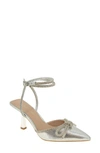 Bcbgeneration Ildy Womens Satin Rhinestone Slingback Heels In Silver
