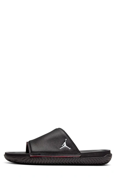 Jordan Play Debossed-logo Slides In Red/black