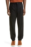 ZEGNA ZEGNA PLEATED WOOL JERSEY JOGGERS