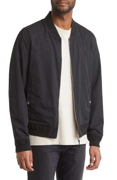 Allsaints Bassett Reversible Bomber Jacket In Black/ Ash Khaki Brown