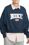 Nike Women's  Sportswear Phoenix Fleece City Edition Over-oversized Crewneck Sweatshirt In Armory Navy
