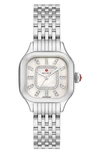 Michele 29mm Meggie Diamond Dial And Mother-of-pearl Watch, Stainless Steel In White