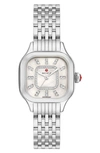 Michele Meggie Diamond Mother Of Pearl Dial Steel Women's Watch Mww33b000008 In White