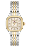 MICHELE MEGGIE DIAMOND DIAL TWO-TONE BRACELET WATCH, 29MM