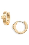 Tory Burch Kira Huggie Hoop Earrings In Gold