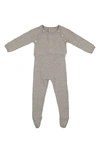 Maniere Heather Flecked Cotton Footie In Playful Grey