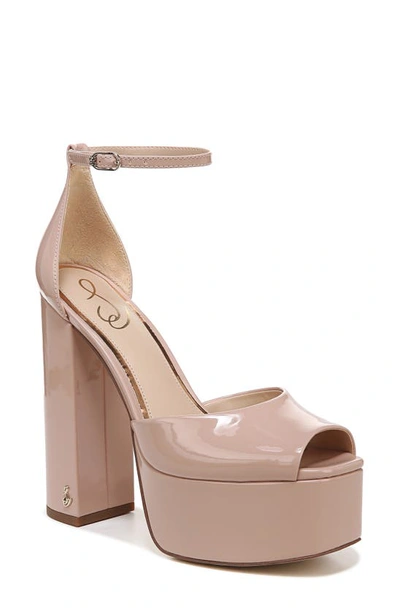 Sam Edelman Kori Ankle Strap Peep Toe Platform Sandal In Sunrise Pink
