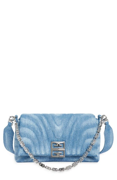 Givenchy 4g Soft Small Denim Shoulder Bag In 420-medium Blue