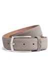 Zegna Luxe Leather Belt In Grey