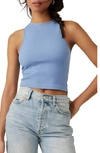 Free People Hayley Racerback Brami Crop Top In Chambray