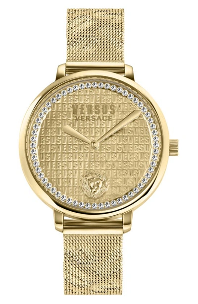 Versus La Villette Women's 2 Hand Quartz Movement And Ion Plating Yellow Gold-tone Bracelet Watch 36mm