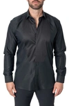 Maceoo Fibonacci Solid Contemporary Fit Button-up Shirt In Black