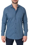 MACEOO MACEOO EINSTEIN TONAL TRIANGLES CONTEMPORARY FIT BUTTON-UP SHIRT
