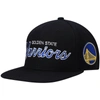 Mitchell & Ness Men's  Black Golden State Warriors Hardwood Classics Script 2.0 Snapback Hat In Black