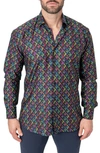 Maceoo Fibonacci Regular Fit Skullvoid Multi Button-up Shirt In Multi