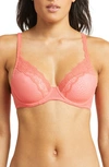 Natori Beyond Underwire Contour Bra In Bright Coral/blossom