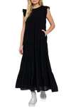 English Factory Tiered Maxi Dress In Black