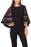 Chaus Illusion Cape Blouse In Black