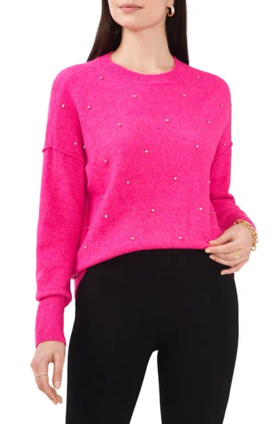 Chaus Rhinestone Cozy Crewneck Jumper In Paradox