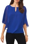 CHAUS KEYHOLE OVERLAY BLOUSE