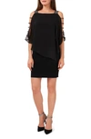 Chaus Ladder Trim Overlay Minidress In Black/ Gunmetal