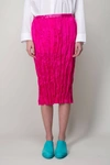 Acne Studios Fuchsia Silk Blend Skirt In Pink
