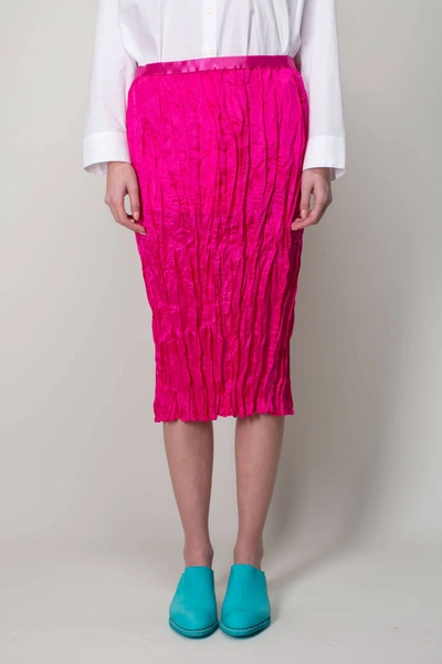 Acne Studios Fuchsia Silk Blend Skirt In Pink
