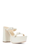 Black Suede Studio Elsie Platform Sandal In Cream