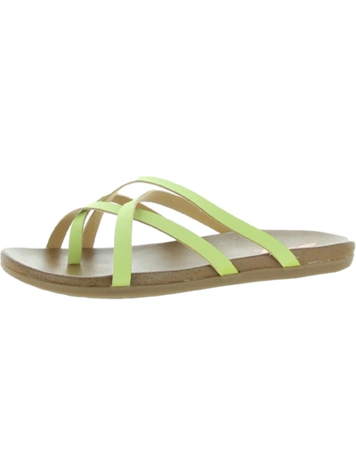 Seven7 Melbourne Slide Womens Strappy Slip On Thong Sandals In Green