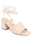 Journee Collection Felisity Vegan Lace-up Tie Pump In Sand