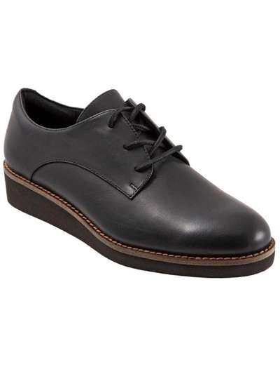 Softwalk Willis Womens Suede Padded Insole Oxfords In Black