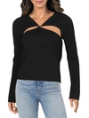 LINE & DOT KY;EE WOMENS CUTOUT RIBBED KNIT PULLOVER TOP