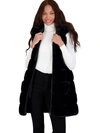Via Spiga Hooded Faux Fur Vest In Black