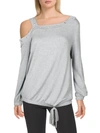 SINGLE THREAD WOMENS GROMMET COLD SHOULDER PULLOVER TOP