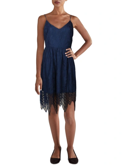 Bb Dakota Womens Lace Midi Cocktail And Party Dress In Blue