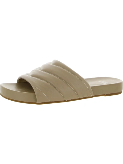 Eileen Fisher Womens Leather Slides Pool Slides In Grey