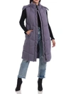 Avec Les Filles Thermalpuff™ Longline Hooded Puffer Vest In Blue