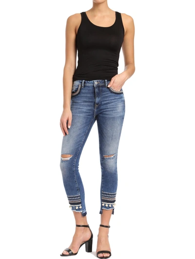 Mavi Jeans Tess Womens High Rise Destoryed Skinny Jeans In Multi