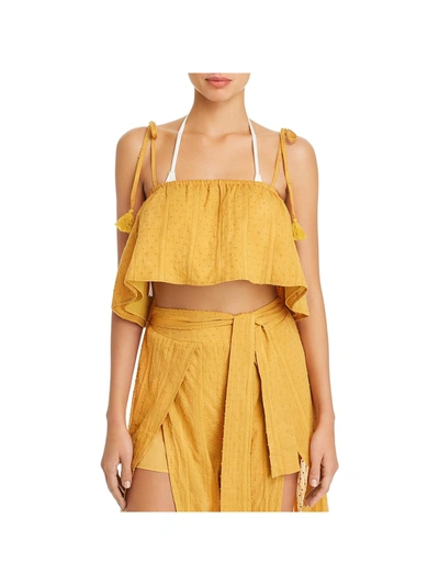 Minkpink Womens Tie Strapes Crop Cami In Yellow