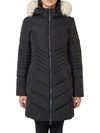 PAJAR QUEEN WOMENS FAUX FUR TRIM QUILTED DOWN COAT