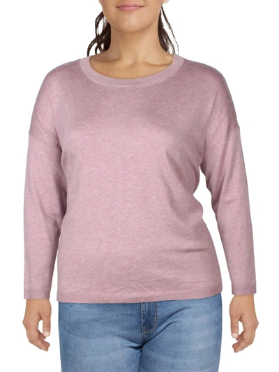 Eileen Fisher Womens Crewneck Ribbed Trim Pullover Top In Pink