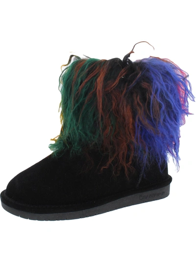 Bearpaw Boo Womens Suede Fur Casual Boots In Multi