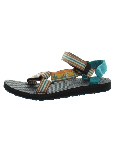 Teva Original Universal Womens Canvas Hook And Loop Sport Sandals In Multi