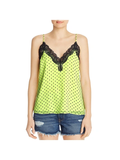 Wayf Evie Womens Printed Lace Trim Cami In Yellow