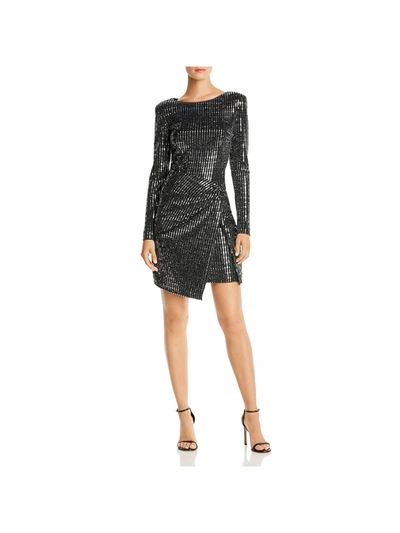 Aqua Sequined Hologram Dress - Exclusive In Black/silver